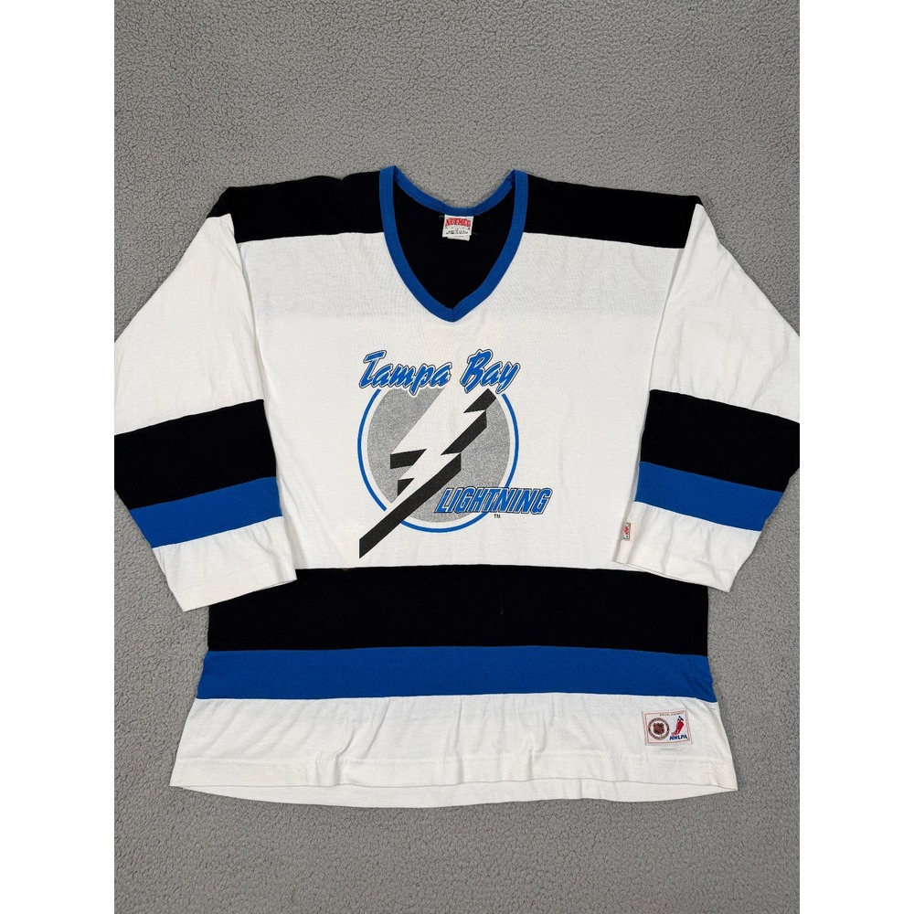 Vintage Nutmeg Tampa Bay Lightning Jersey Mens XL White Hockey NHL Bradley #19